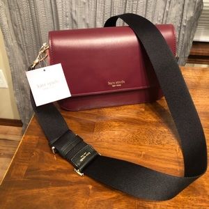 Brand New Kate Spade Buddie Colorblocked Leather Shoulder Bag (color grenache)